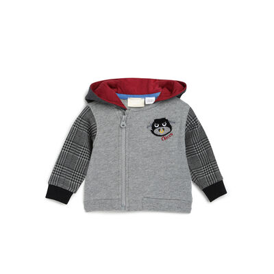 Boys Medium Grey Solid Cardigan